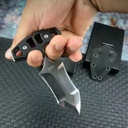 Night reflection Push Knife Hand Stab Tactical Rescue Pocket Fixed Blade Knife Hunting EDC Survival Tool Knives a2944