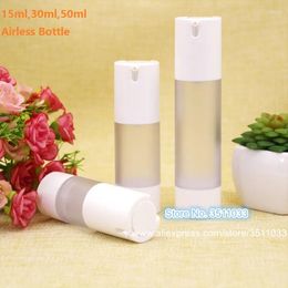 Storage Bottles 20pcs 15ml 30ml 50ml Empty Vcuum Refillable Lotion Bottle 15g 30g Frosted Clear Plastic Airless Pump Dispenser Cosmetic
