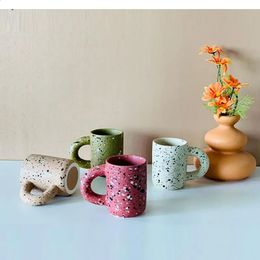 Nordic Creative Ceramic Mug Coffee Cup Milk Tea Living Room Table Decoration Accessories Simple Spray Dot 240407