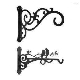 Hooks Garden Iron Hook Bracket Bird Pattern Metal Wall Mounted Flower Pot Basket Decor