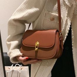 Shoulder Bags Ins Style Women PU Leather Hasp Handlebags Purses Vintage Underarm Ladies Messenger Crossbody Bolsos Feminina