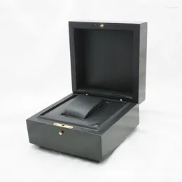 Watch Boxes High End Solid Wood Brand Customised High-end Automatic Packaging Box Wooden Shiny Flip Case Storage Display