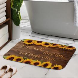 Carpets Sunflower Bathroom Non-Slip Carpet Soft Water Absorption Feet Mat Bedroom Outdoor Welcome Kitchen Living Room Floor Rug