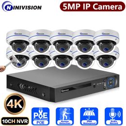 System 10CH 4K POE NVR 5MP Security Metal ExplosionProof Dome IP Camera System Audio Recording P2P CCTV Video Surveillance 8CH Cam Kit