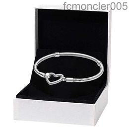 Love Heart Clasp Snake Chain Bracelet for 925 Sterling Silver Hand Chain Designer Jewellery for Women Girlfriend Gift Bracelets with Original Box Set 1SDA