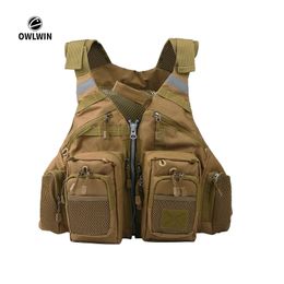 life fishing vest outdoor sport flying Owlwin ife jacket men respiratory survival utility safety 240403