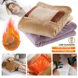 Blankets Flannel 5v Usb Large Electric Blanket Powered By Power Bank Winter Bed Warmer Heated Body Heater