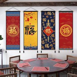 Tapestries Chinese Year Hanging Painting Background Wall Decoration Festive Auspicious Characters Spring Festival Tapestry