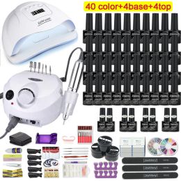 Dryers Manicure Set with 120w/54w Led Nail Lamp Nail Set 35000rpm Nail Drill Hine 40/30/20/10 Color Uv Polish Gel Polish Nail Kit