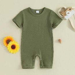 Clothing Sets Born Infant Baby Boy Girl Outfit Solid Colour Short Sleeve Romper Bodysuit Unisex Summer Clothes