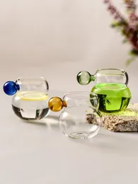 Wine Glasses Nordic Drinkware Glass Cup Couples Heat-Resistant Water Juice Milk Creative Flower Tea Mug Coffee Ins