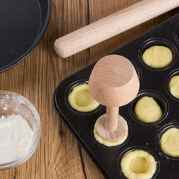 Baking Moulds Wooden Egg Tart Tamper Portable Double Side Pastry Pusher Eggtart Mould Cake Kitchen Tools