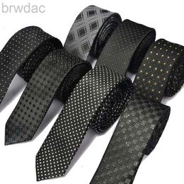 Neck Ties New Mens casual slim ties Classic polyester woven party Neckties Fashion Plaid dots Man Tie for wedding Business Male tie 240407