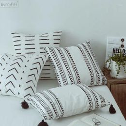 Pillow Black White Cover Home Decoration 45x45cm/35x50cm Canvas Simple Geometric Printed Nordic Style