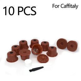 10PCSHigh Quality Reusable Coffee Philtre Capsules for Caffitaly Refillable Plastic Coffee Pods Fit for Caffitaly Refill Capsule 240328