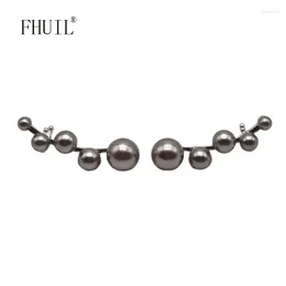 Stud Earrings Fashion Imitation Pearl For Women Luxury Silver Plated Metal Clip Ear Ring Famale Wedding Christmas Gift