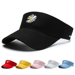 Sun hat women summer tide outdoor sports small daisies empty cap small fresh cap no top sun hat with sun protection