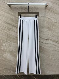 Women's Pants Early Spring 24 Contrast Ribbon Casual With Line Splicing Visual Effect For Slim Straight Leg Wide