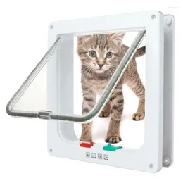 Cat Carriers 2024Cat Flap Door Magnetic Pet With 4 Way Lock For Cats Dog Gate ABS Plastic Durable Security Supplies Kitten