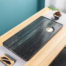 Teaware Sets Black Stone Tea Tray Water Draining Serving Trays Rectangle Multi Size Weighted Table For Kungfu Set Made In China