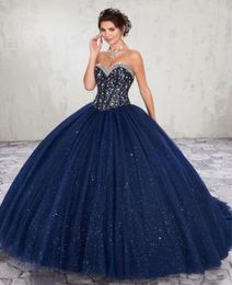 Navy Blue Beads Crystal Quinceanera Dresses Custom Size Sweetheart Special Occasion Party Dresses 16 Sweet Dresses4773849