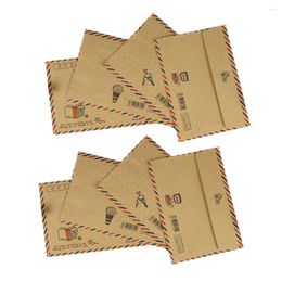 Gift Wrap 8 Pcs School Supllies Air Mail Envelope Kraft Paper Western Style Letter Storage Vintage Eidi