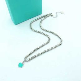 Designer Brand Tiffays Love Delace Necklace Titanium Acciaio Incisione Incisione Peach Heart Chain Extension Personality
