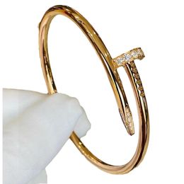 Love Gold bracelet nail bracelet Luxury bracelet Ladies Electroplating 18k Rose Gold Fashion Jewelry Personality European And American Party Holiday Gifts