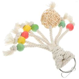 Other Bird Supplies Parrot Takraw Ball Toy Cage Shredding Toys Cockatiel Chewing Foraging Hanging Birds Parrots Cotton Rope