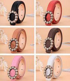 Kids Belts Fashion Baby Girls Boys Belt Needle Buckle With Diamond Waistbands Lichee Pattern Teenager Children Elegant Letter wais2489583