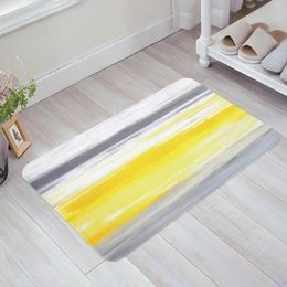 Carpets Abstract Grey Yellow Texture Home Doormat Decoration Flannel Soft Living Room Carpet Kitchen Balcony Rugs Bedroom Floor Mat