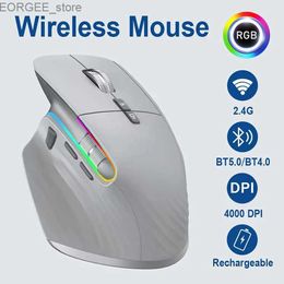 Mice JOMAA 2.4G wireless Bluetooth mouse charging LED RGB gaming mouse for computer gaming console Office 4000DPI Y240407