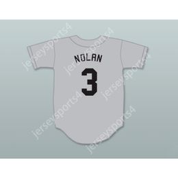 SPIKE NOLAN 3 HACKENSACK GRAY BASEBALL JERSEY BREWSTER'S MILLIONS Stitched