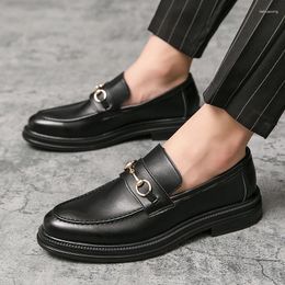 Casual Shoes Spring Italian Handmade Men Leather Loafers British Style High Quality Fashion Brogues Slip On Low-heeled Mens Dress