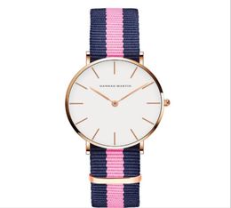 36MM Simple Womens Watches Accurate Quartz Ladies Watch Comfortable Leather Strap or Nylon Band Wristwatches a Variety Of Colors C9016762