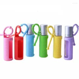 Storage Bottles Silicone Roller Bottle Holder Sleeve Essential Oil Protector Protective Cover Travel Carrying Case LX3662