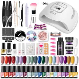 Dresses Rosalind Gel Nail Polish Kit 6/12/20pcs Hybrid Varnishes with Uv Led Lamp Soak Off Manicure Tool Set Nails Art Base and Top Coat