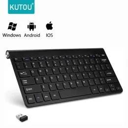 Keyboards KUTOU 2.4G Wireless Keyboard Silent Ultra Thin Protable Mini Keyboard Mice For Notebook Laptop Mac Desktop PC Computer Smart TV