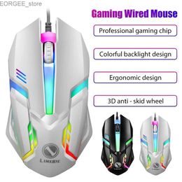 Mice Limei S1 E Sports LED illuminated backlight mouse USB cable for desktop laptop silent office gaming mouse Y240407