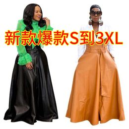 Autumn/winter New International Station Irregular Pu Skirt Sales on Major Platforms