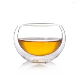 Cups Saucers 50ML/100ML Elegant Clear Drinking Glass Cup Heat Resistant Double Wall Layer Tea Beer Water Whisky For Flower