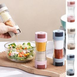 Storage Bottles Glass Quantitative Sprinkle Salt Tool Press Type Double-headed Seasoning Bottle 0.5g Visible Condiment Container Kitchen