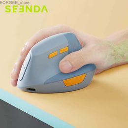 Mice Seenda Lift Vertical Wireless Mouse C-shaped Charging Ergonomic USB and C-shaped Mouse Suitable for Laptops PCs MacBooks Windows Android Y240407