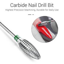 Bits 3/32'' Tornado Flame Nail Drill Bit Tungsten Carbide Nail Bit for Acrylic Hard Gel Nail Fast Remove Manicure Nail Supply