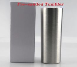 Sanded Cup 20oz Skinny Tumbler Presanded Tumbler Stainless Steel Tumbler Vacuum Insulated Beer Coffee Mugs with Lid and straws2471379