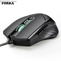 Mice Forka Silence Click Wired Gaming Mouse 6 Buttons USB Mute LED Cable Ergonomic Computer Mouse Y240407