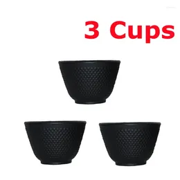 Cups Saucers Genuine 3 Pcs Japanese Cast Iron Teacups Set Tea Cup Drinkware 70ml Chinese Handmade Coffee Service Tools