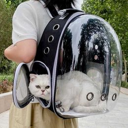 Cat Carriers Crates Houses backpack for outdoor use portable cat large capacity pet cage space capsule aviation box supplies H240407