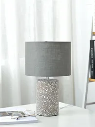 Table Lamps Cement Bedside Lamp Terrazzo Creative Personality Modern Simple Bedroom Decoration Warm