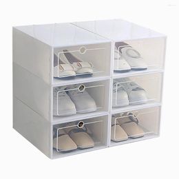 Jewelry Pouches 6-Piece Candy Color Shoe Box Transparent Plastic Storage Cabinet Drawer Rectangle White